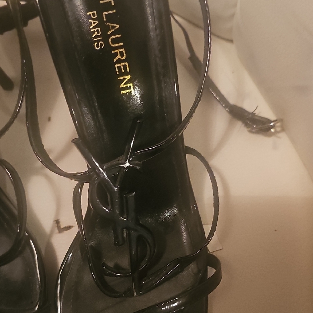 Black Strappy Heels - Picture 2 of 3